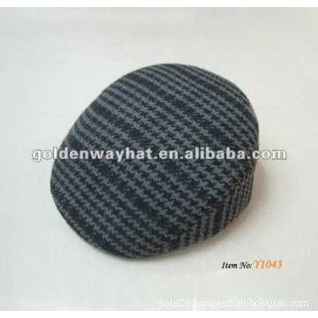 Cotton flat striped beret hat for sale